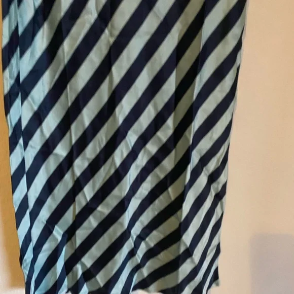 Anthropologie Texco Satin Blue Diagonal Stripe Boho Coquette Maxi Skirt XXS - Picture 6 of 13